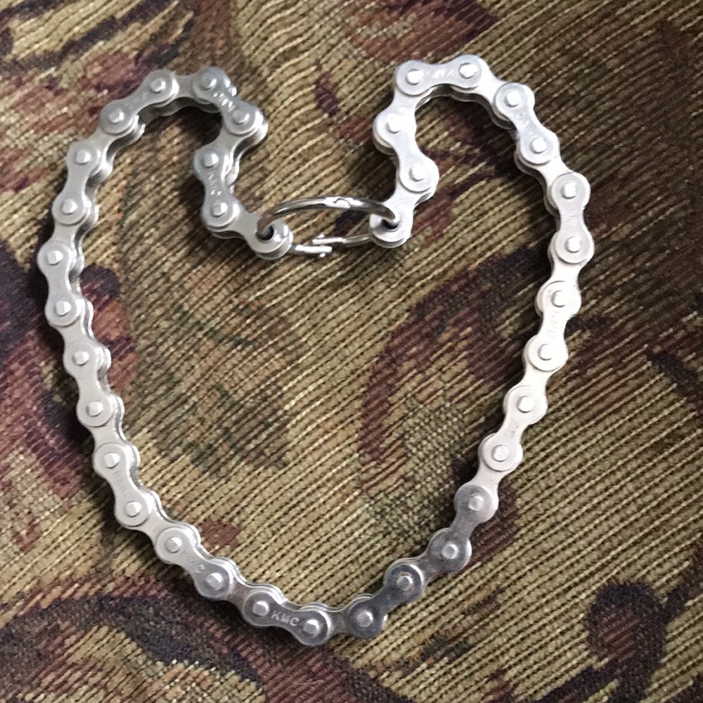 Men’s Bicycle Stainless Steel Choker Necklace. L: 20”, Weighs:132.5g or 4.5/8oz!